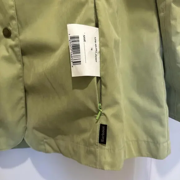 Vintage Barbour Kelsall Jacket Green Women’s Size 12 Medium Pockets PVC L2761 - Picture 7 of 15